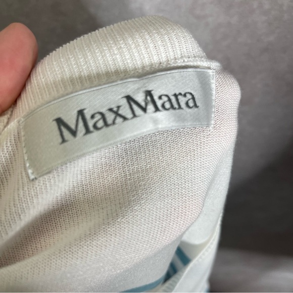 MaxMara Monogram Embroidered  Ragno Top In Blue Women's Size L - Picture 8 of 8